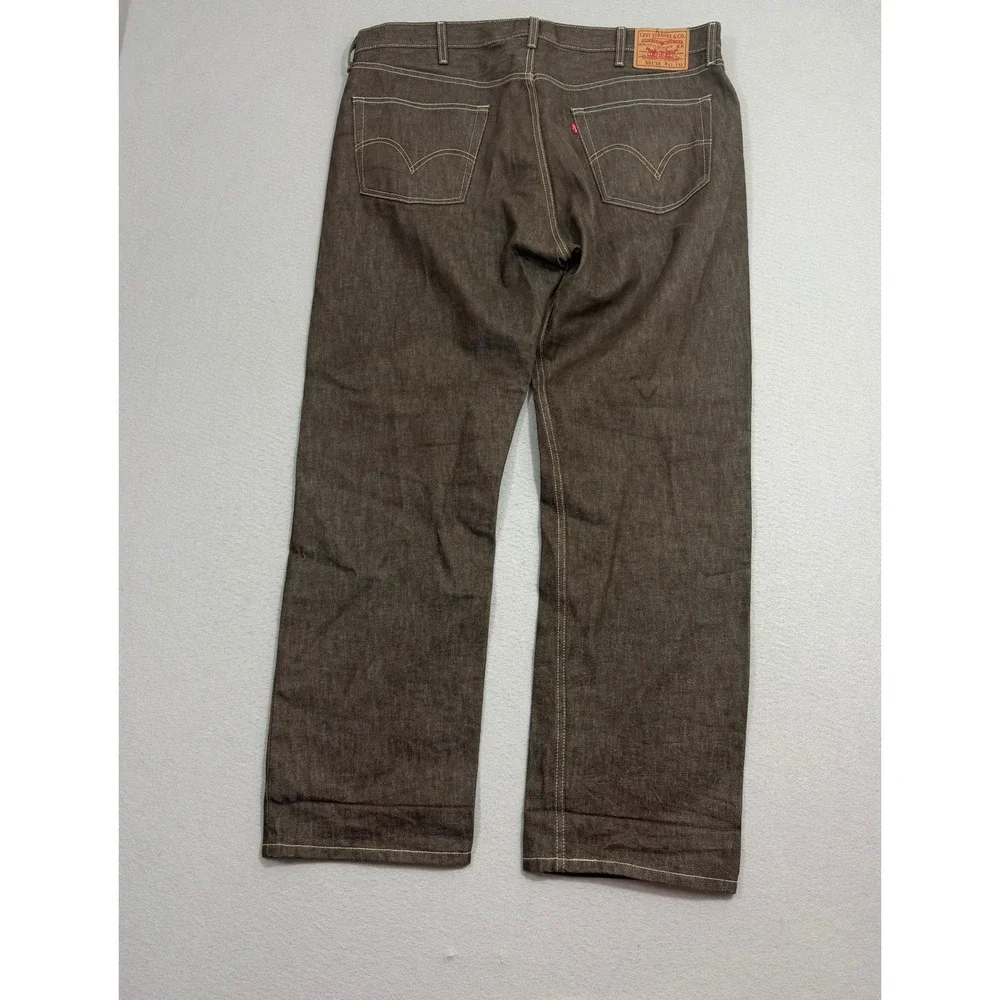 Vintage Levis 501xx Jeans Men 42x32 Brown Denim Button Fly 2005 Western Straight